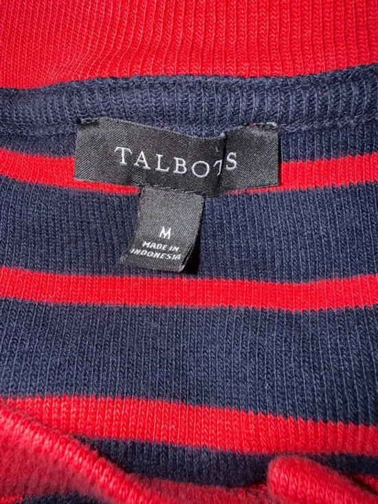 Talbots Navy and Red Striped Knit Sweater - Picture 3 of 4